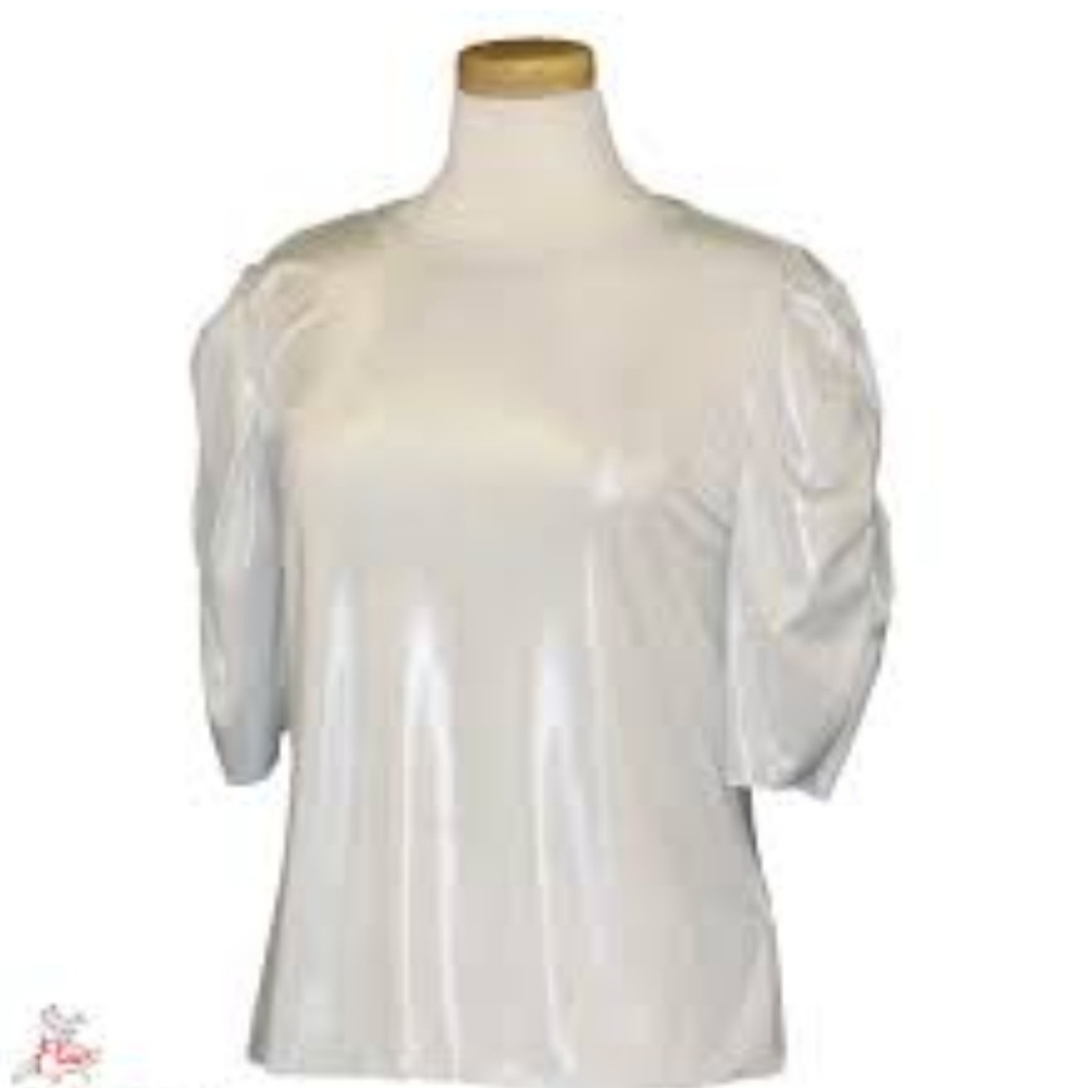 Tan Metallic Bedazzled Parachute Short Sleeve Shirt